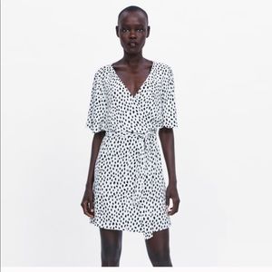 Zara poka dot wrap dress